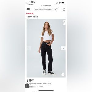 Women’s Black Cotton On Mom Jeans